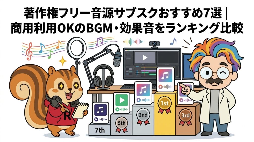 著作権フリー音源サブスクおすすめ7選|商用利用OKのBGM・効果音をランキング比較