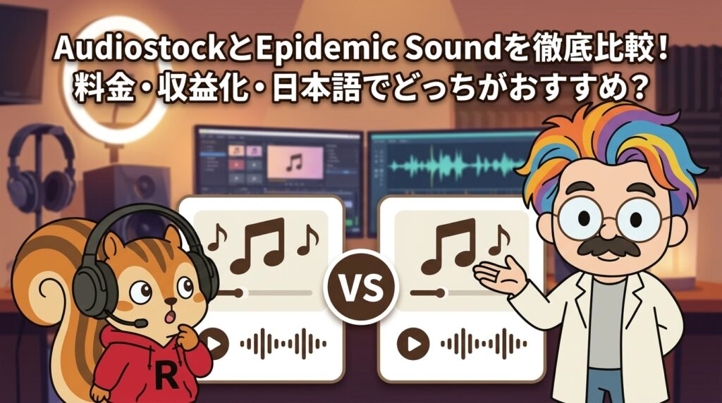 AudiostockとEpidemic Soundを徹底比較！料金・収益化・日本語でどっちがおすすめ？