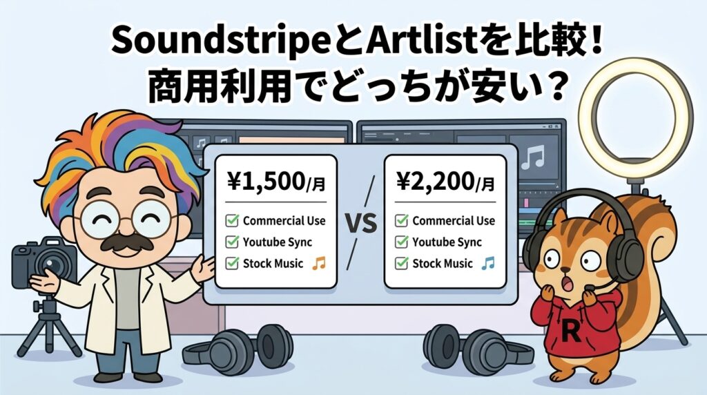 SoundstripeとArtlistを比較！商用利用でどっちが安い？