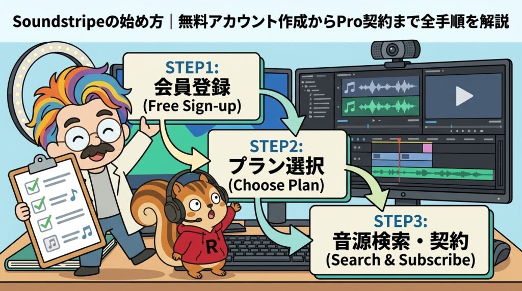 Soundstripeの始め方無料アカウント作成からPro契約まで全手順を解説
