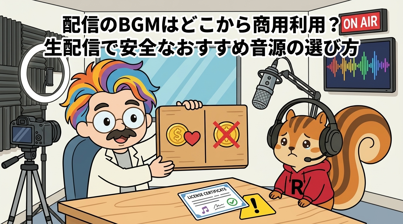 配信のBGMはどこから商用利用？生配信で安全なおすすめ音源の選び方