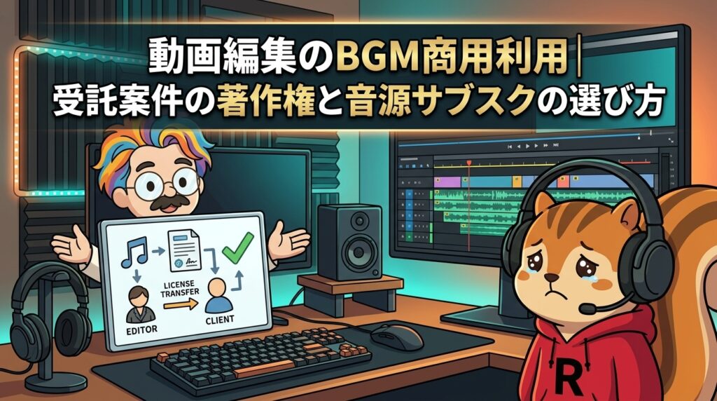 動画編集のBGM商用利用受託案件の著作権と音源サブスクの選び方