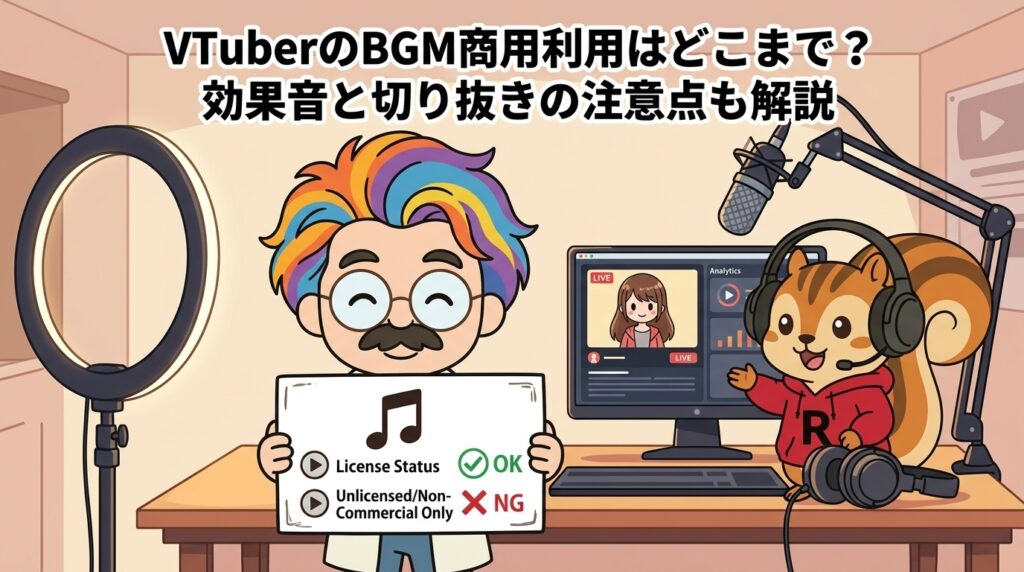 VTuberのBGM商用利用はどこまで？効果音と切り抜きの注意点も解説