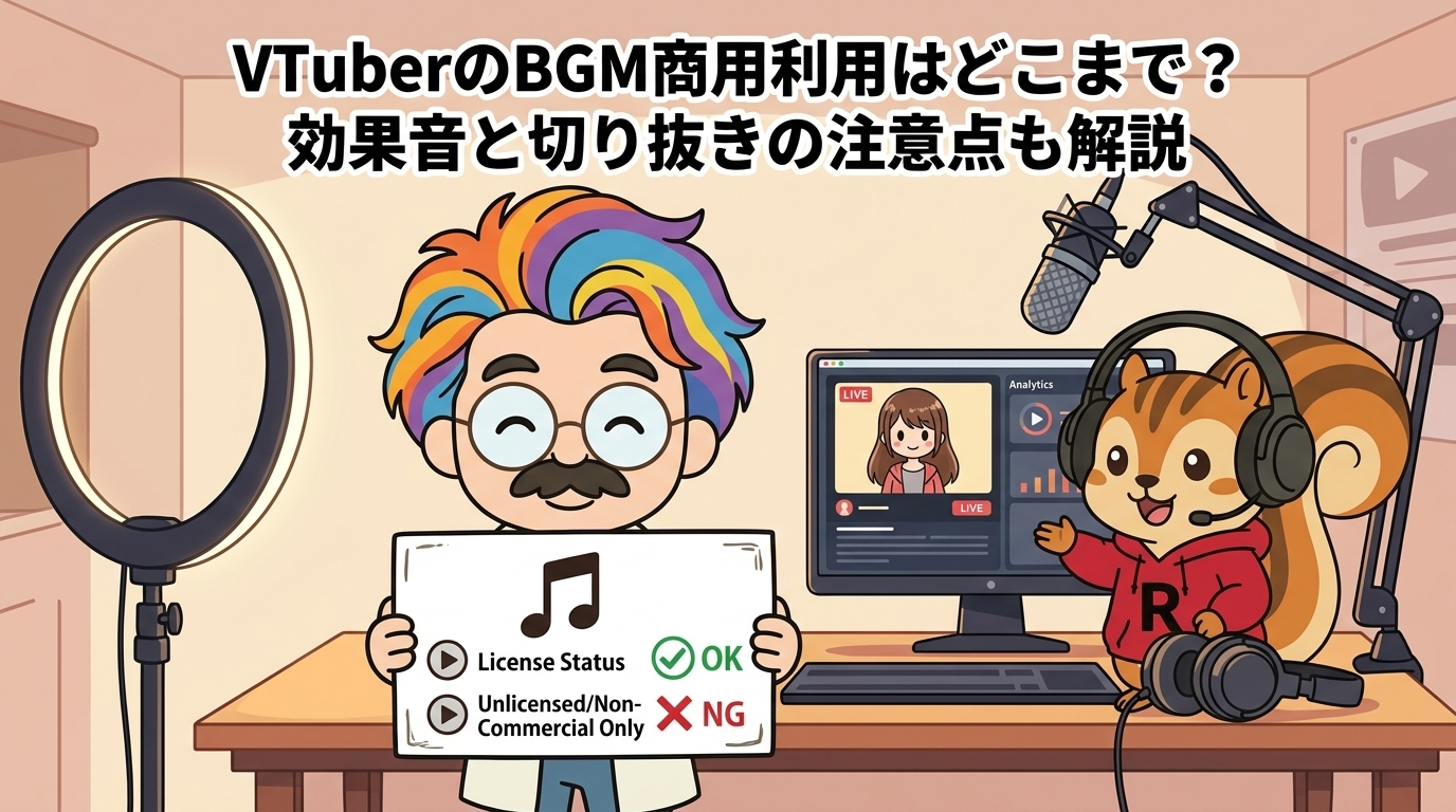 VTuberのBGM商用利用はどこまで？効果音と切り抜きの注意点も解説