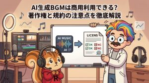 AI生成BGMは商用利用できる？著作権と規約の注意点を徹底解説