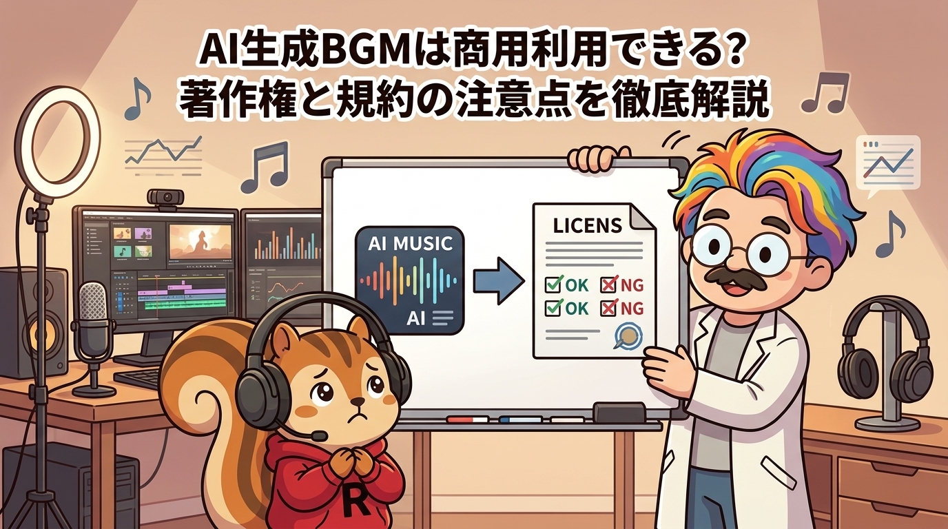 AI生成BGMは商用利用できる？著作権と規約の注意点を徹底解説