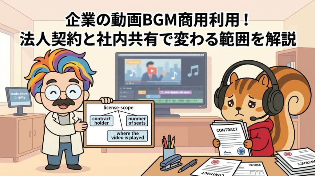 企業の動画BGM商用利用！法人契約と社内共有で変わる範囲を解説