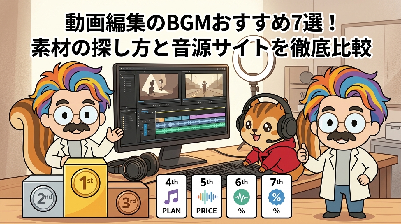 動画編集のBGMおすすめ7選！素材の探し方と音源サイトを徹底比較