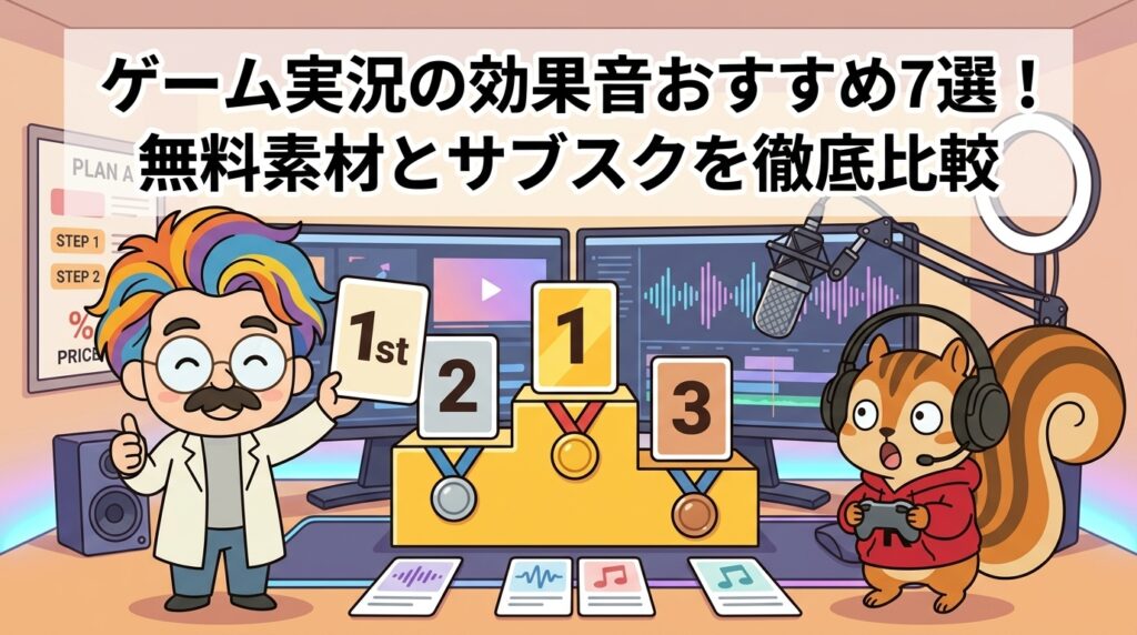 ゲーム実況の効果音おすすめ7選！無料素材とサブスクを徹底比較