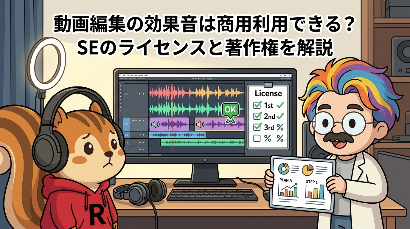 動画編集の効果音は商用利用できる？SEのライセンスと著作権を解説